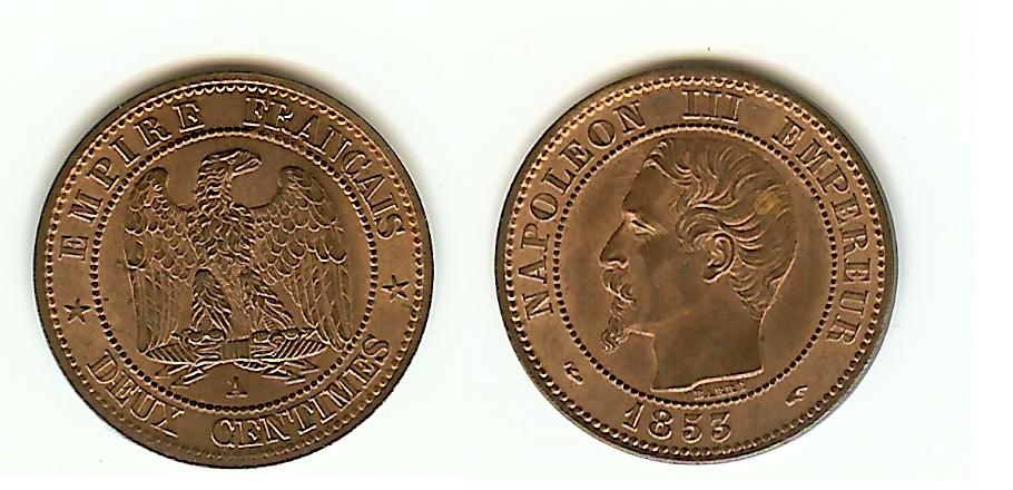 2 Centimes Napoléon III 1853A Paris BU